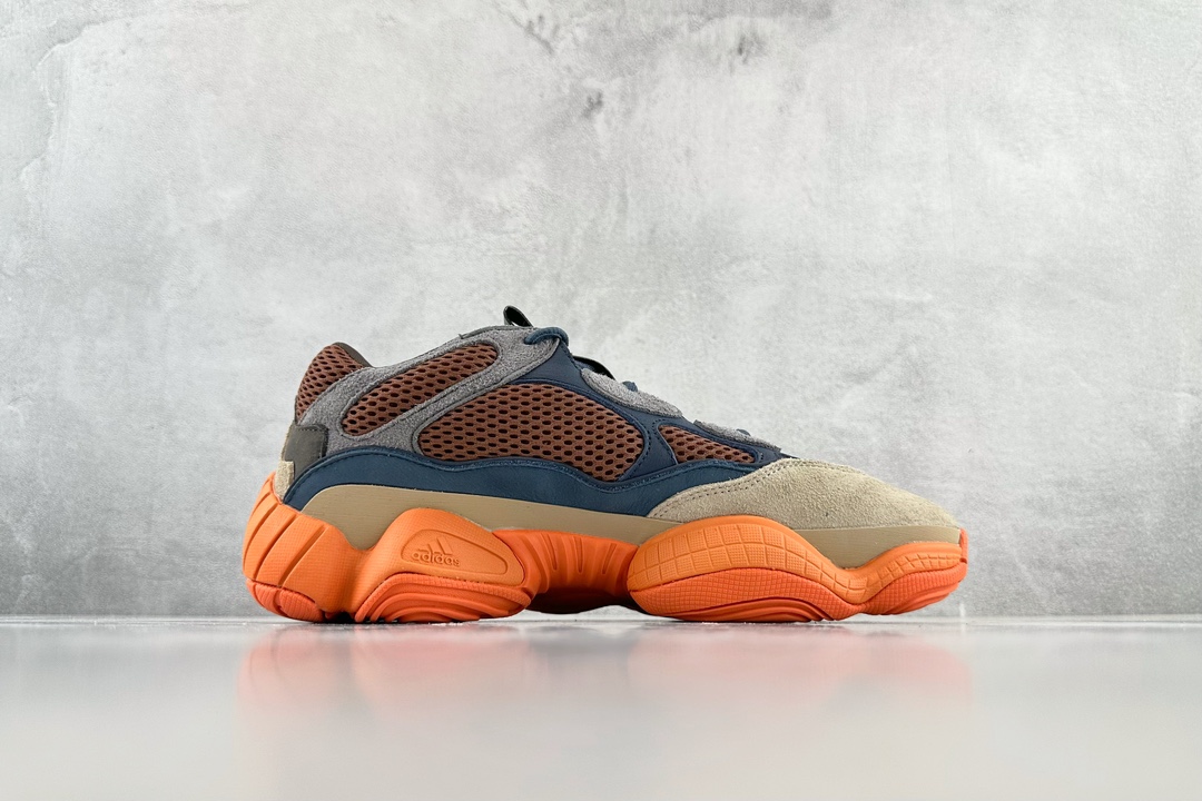 Pure original adridas originals Yeezy 500 burning ”Enflame” blue orange GZ5541