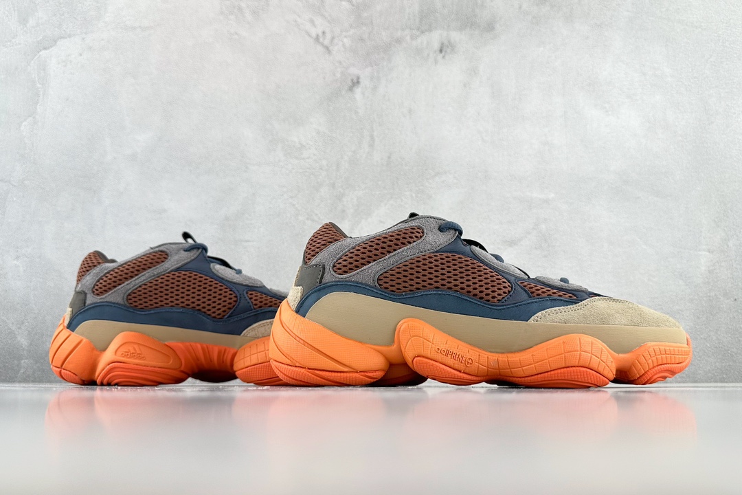 Pure original adridas originals Yeezy 500 burning ”Enflame” blue orange GZ5541