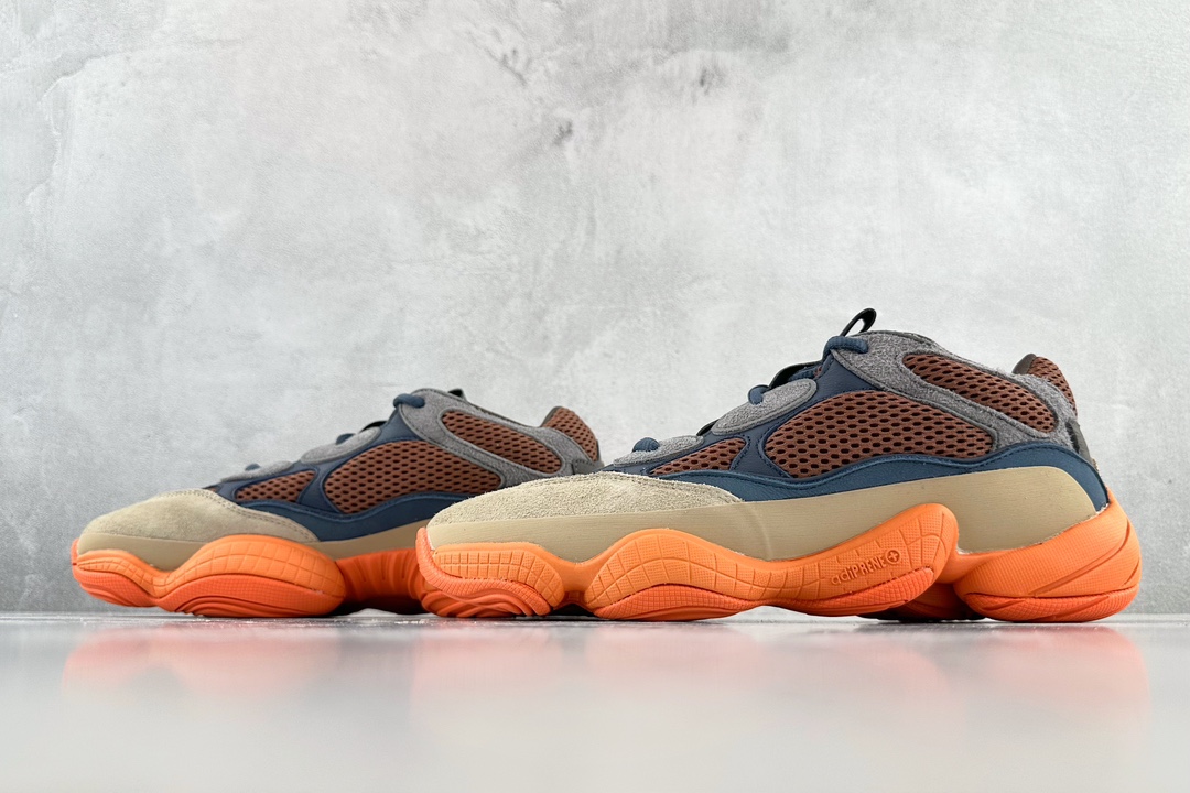 Pure original adridas originals Yeezy 500 burning ”Enflame” blue orange GZ5541