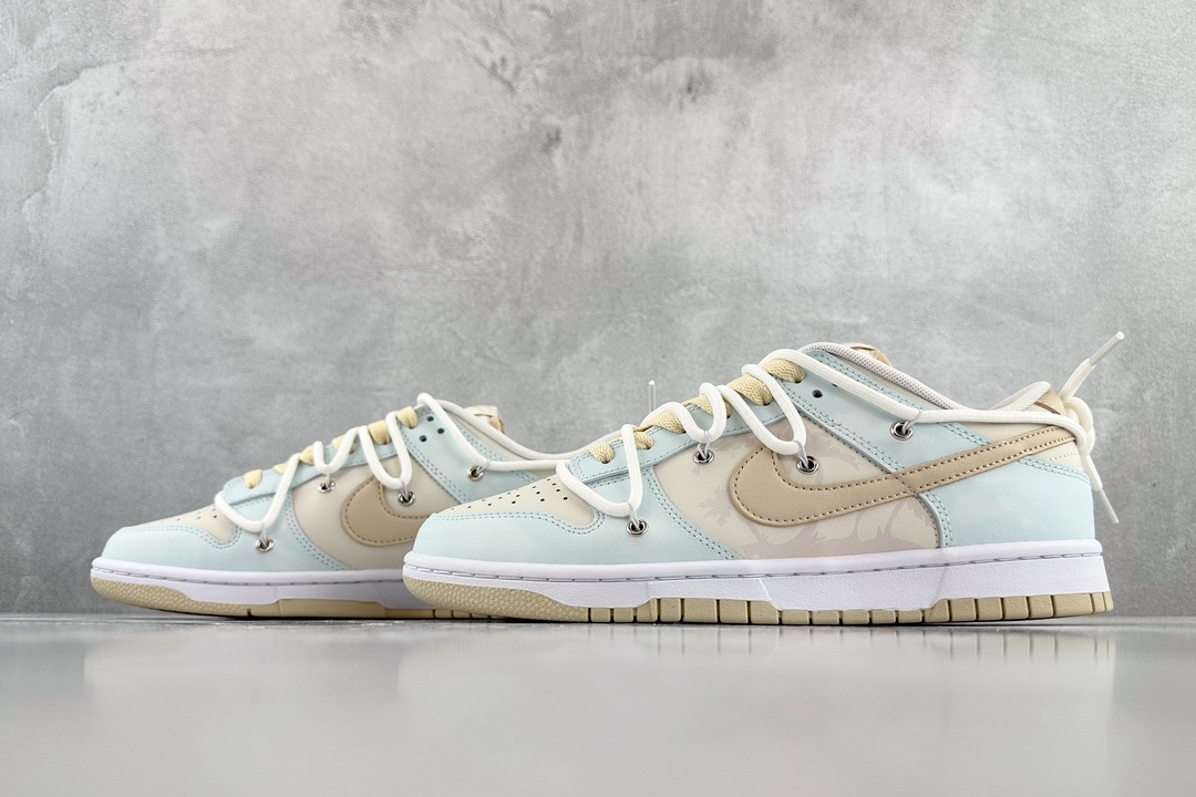 Pure original custom sneakers Nike Dunk Low Sea Salt Coconut Cloud Rice Blue DV0831-003