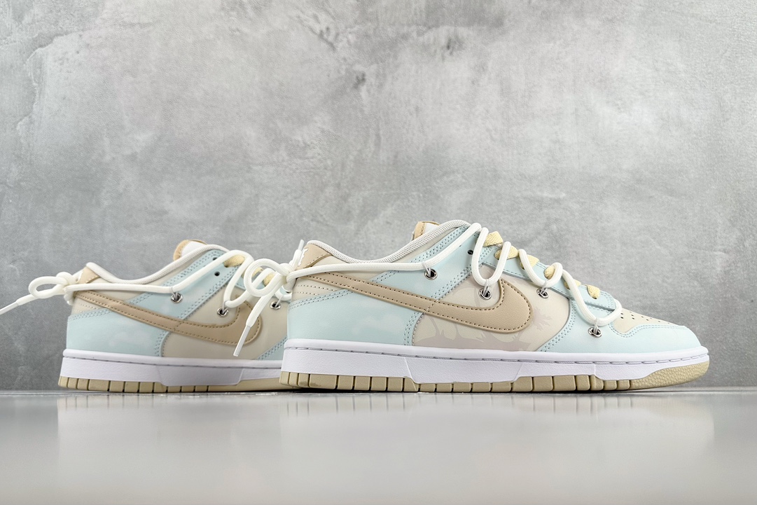 Pure original custom sneakers Nike Dunk Low Sea Salt Coconut Cloud Rice Blue DV0831-003