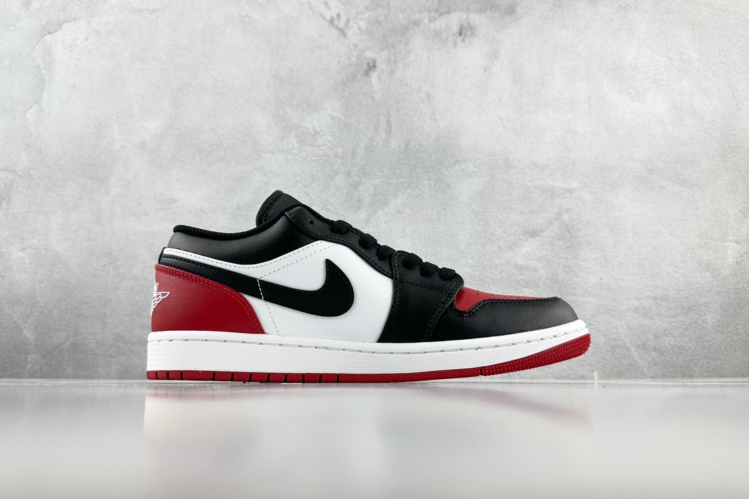 40 Top original Jordan Air Jordan 1 Low ”Bred Toe” black and red toe 553558-161