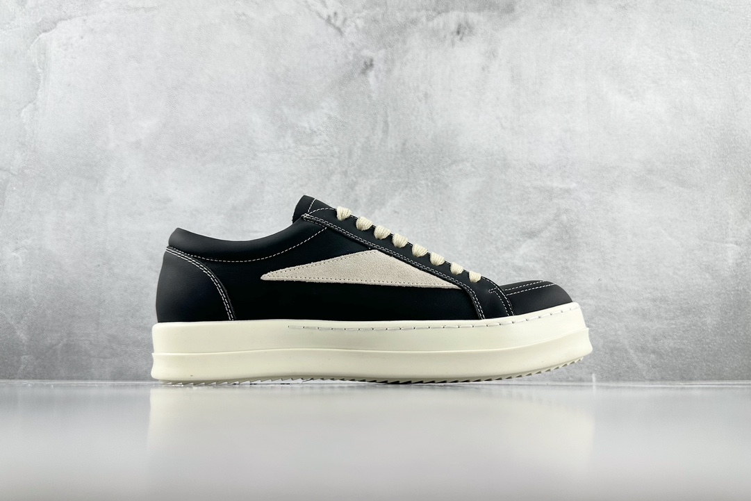 RICK OWENS/RO LuxOr Vintage leather black and white RU02C7897LCGLVS-911