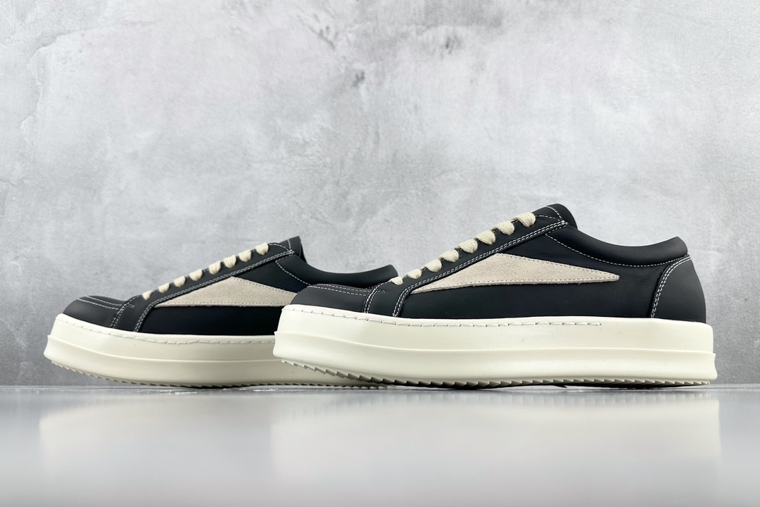 RICK OWENS/RO LuxOr Vintage leather black and white RU02C7897LCGLVS-911