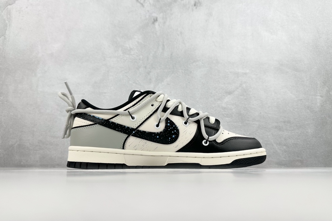 【定制球鞋】 Nike Dunk Low 熊猫恶作剧 宇宙探索星际迷航 GS 黑白色 DD1391-100