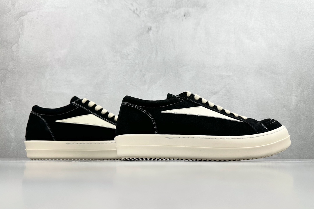 RICK OWENS/RO suede black and white RU01C4897LVSLPO-911