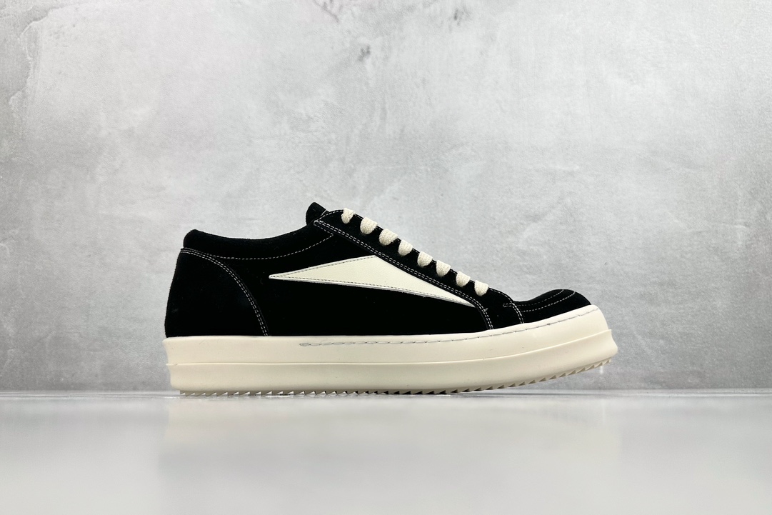 RICK OWENS/RO suede black and white RU01C4897LVSLPO-911