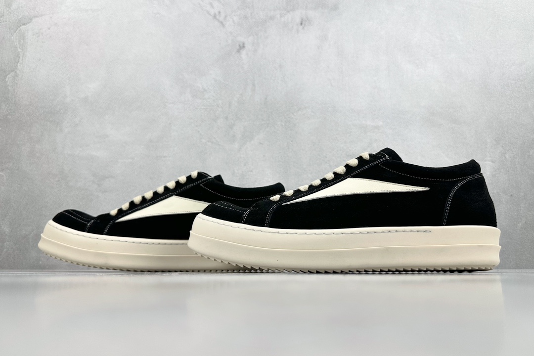 RICK OWENS/RO suede black and white RU01C4897LVSLPO-911