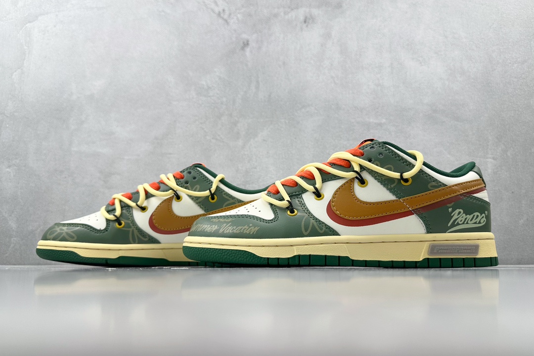  
【定制球鞋】 Nike Dunk Low 熊猫恶作剧 街头涂鸦 绿橙

货号：DD1391-300
