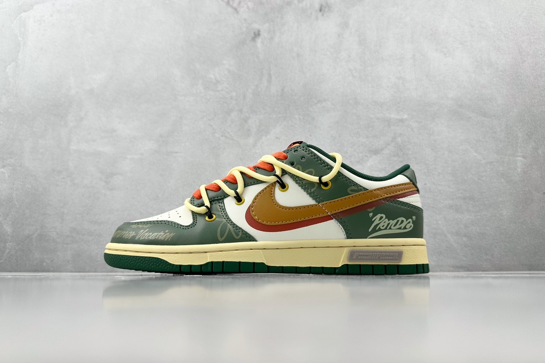  
【定制球鞋】 Nike Dunk Low 熊猫恶作剧 街头涂鸦 绿橙

货号：DD1391-300
