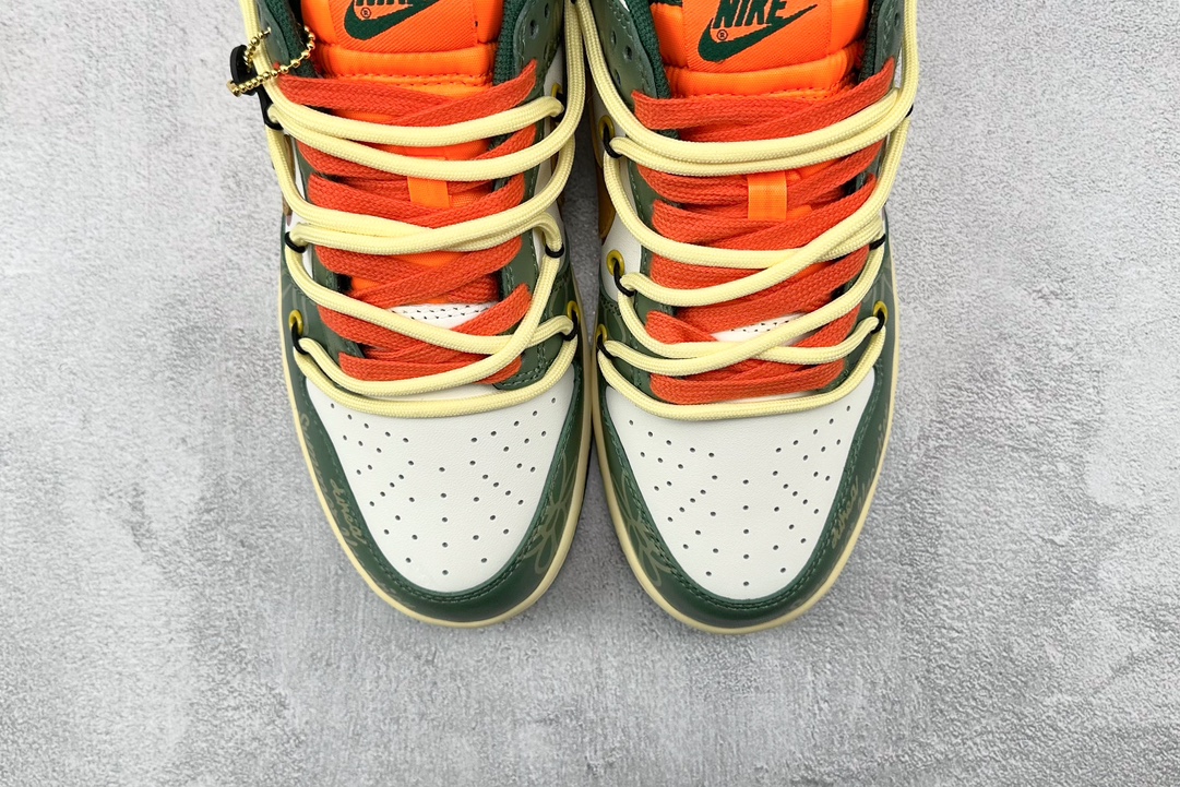  
【定制球鞋】 Nike Dunk Low 熊猫恶作剧 街头涂鸦 绿橙

货号：DD1391-300
