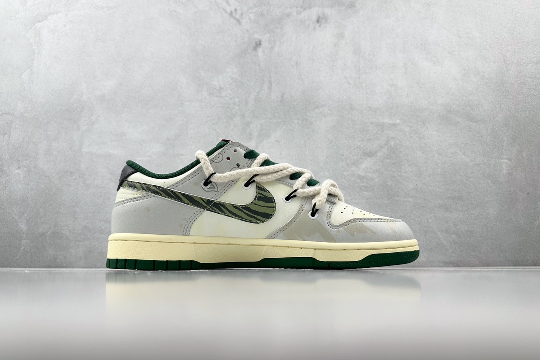  
【定制球鞋】 Nike Dunk Low 熊猫恶作剧 鬼面海 白绿橙

货号：DD1391-300
