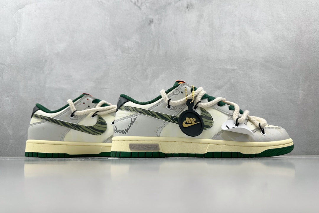  
【定制球鞋】 Nike Dunk Low 熊猫恶作剧 鬼面海 白绿橙

货号：DD1391-300
