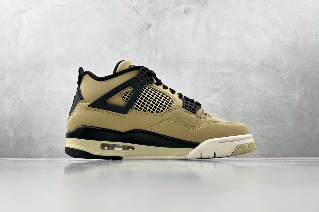 Word of mouth masterpiece foreign trade special size includes 49.5 50.5 Jordan Air Jordan 4 retro ”'mushroom” mushroom pearl milk tea AQ912-200