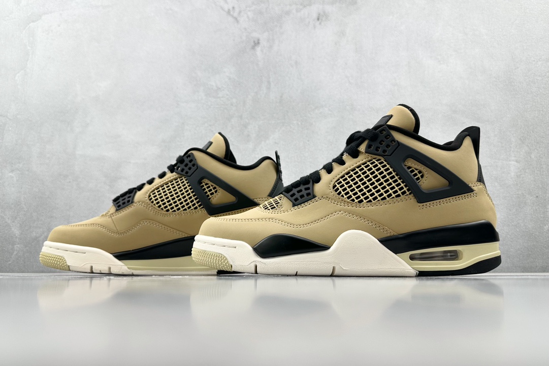 Word of mouth masterpiece foreign trade special size includes 49.5 50.5 Jordan Air Jordan 4 retro ”'mushroom” mushroom pearl milk tea AQ912-200