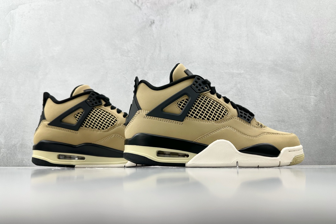 Word of mouth masterpiece foreign trade special size includes 49.5 50.5 Jordan Air Jordan 4 retro ”'mushroom” mushroom pearl milk tea AQ912-200