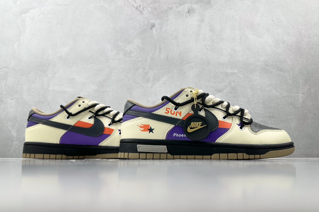 Customized sneakers Nike Dunk Low Panda Prank Son of the Sun Purple Orange DJ6188-200