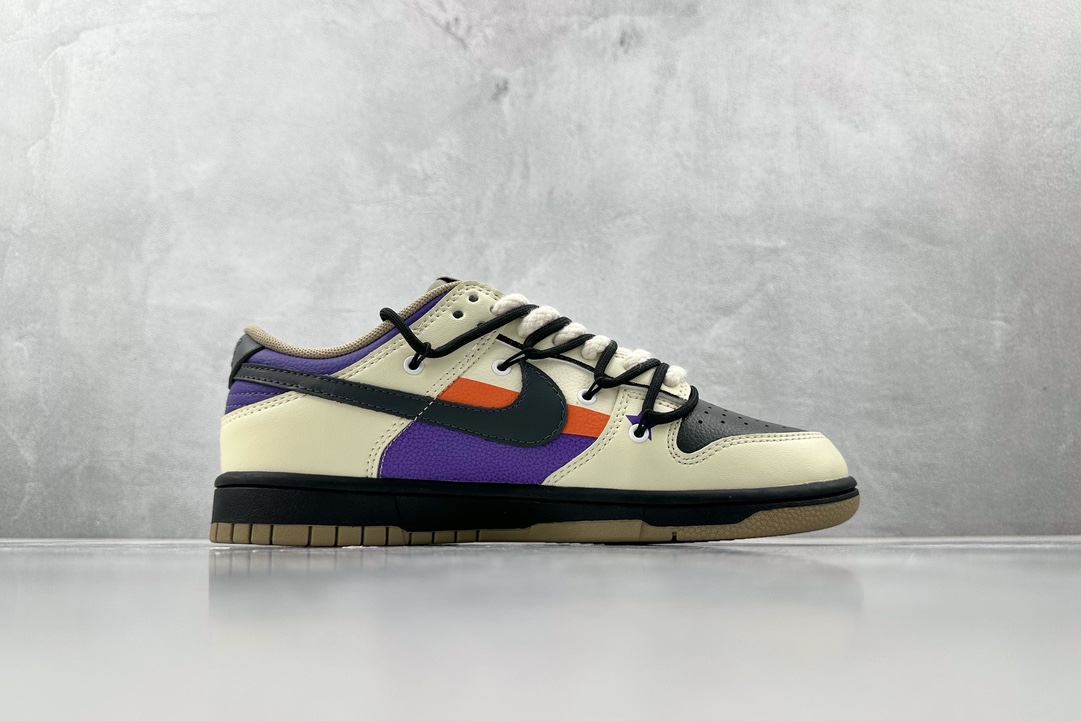 Customized sneakers Nike Dunk Low Panda Prank Son of the Sun Purple Orange DJ6188-200