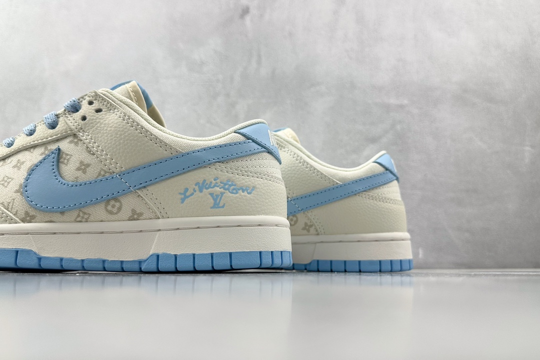 Customized NIKEDIY Dunk Low Pro White Moon LV Print XD1688-011