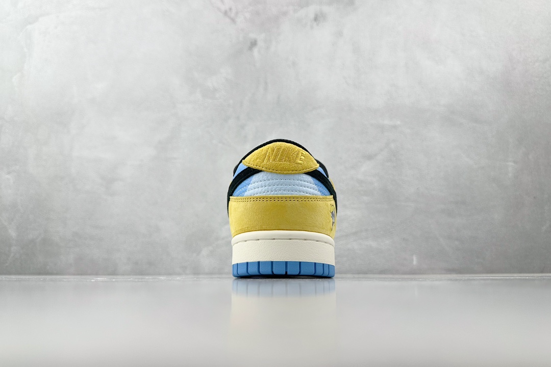 Custom Powerpuff Girls Nike Dunk Low Blue and Yellow GP5532-061