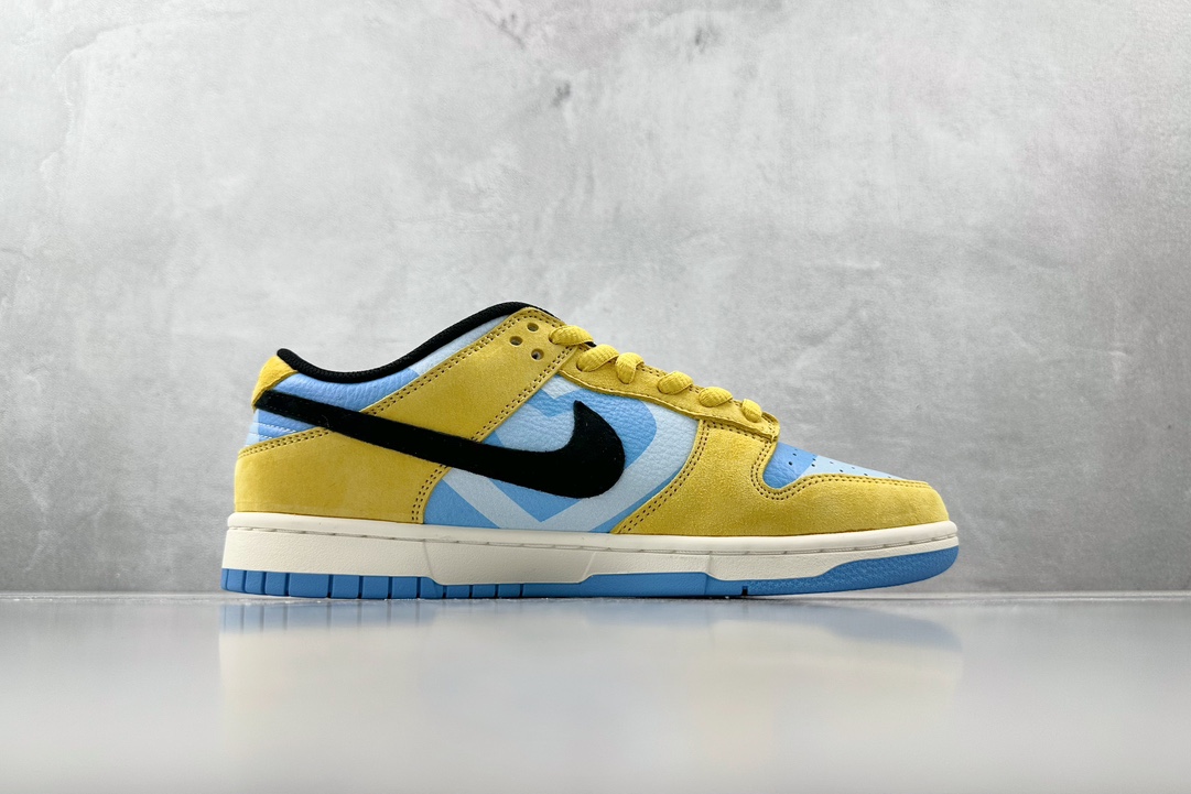 Custom Powerpuff Girls Nike Dunk Low Blue and Yellow GP5532-061