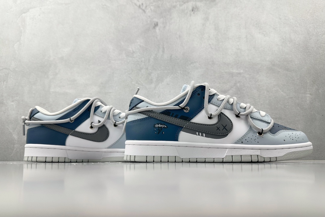 定制球鞋】 Nike Dunk Low ”Neutral Grey”慵懒周末 GS 蓝灰白 DV0831-101