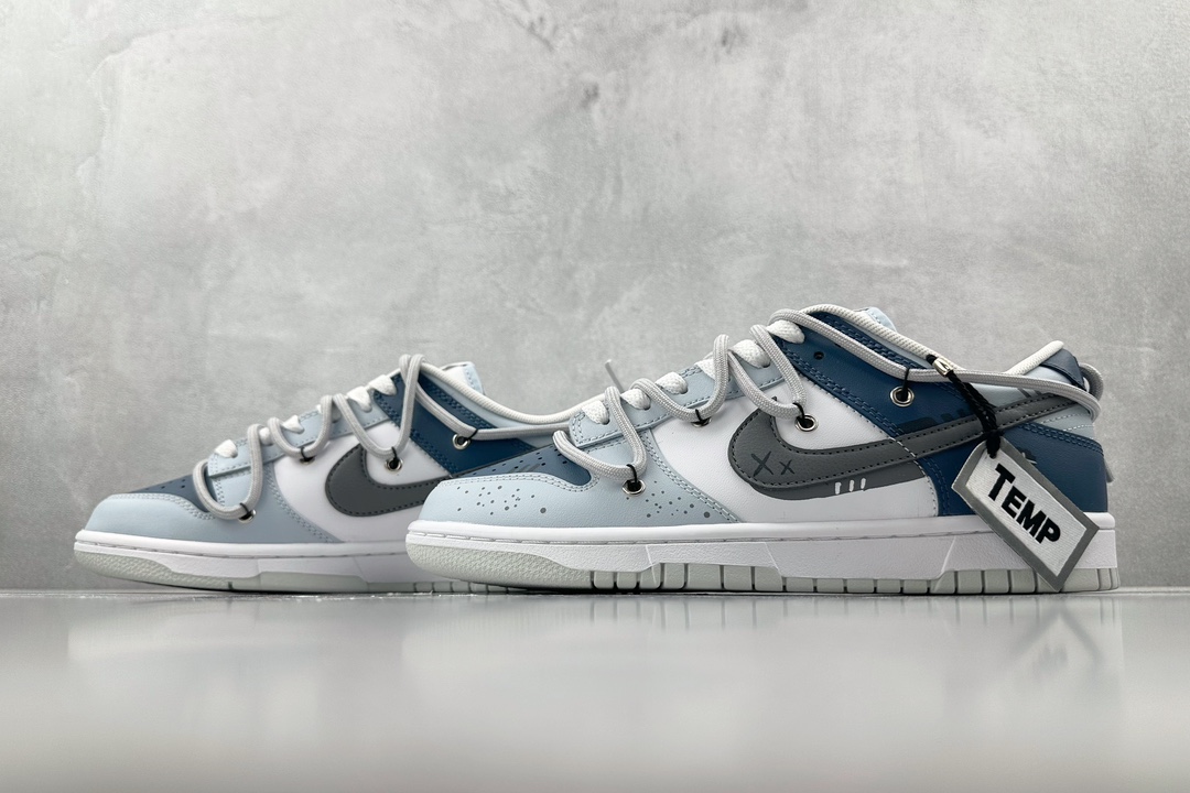 定制球鞋】 Nike Dunk Low ”Neutral Grey”慵懒周末 GS 蓝灰白 DV0831-101