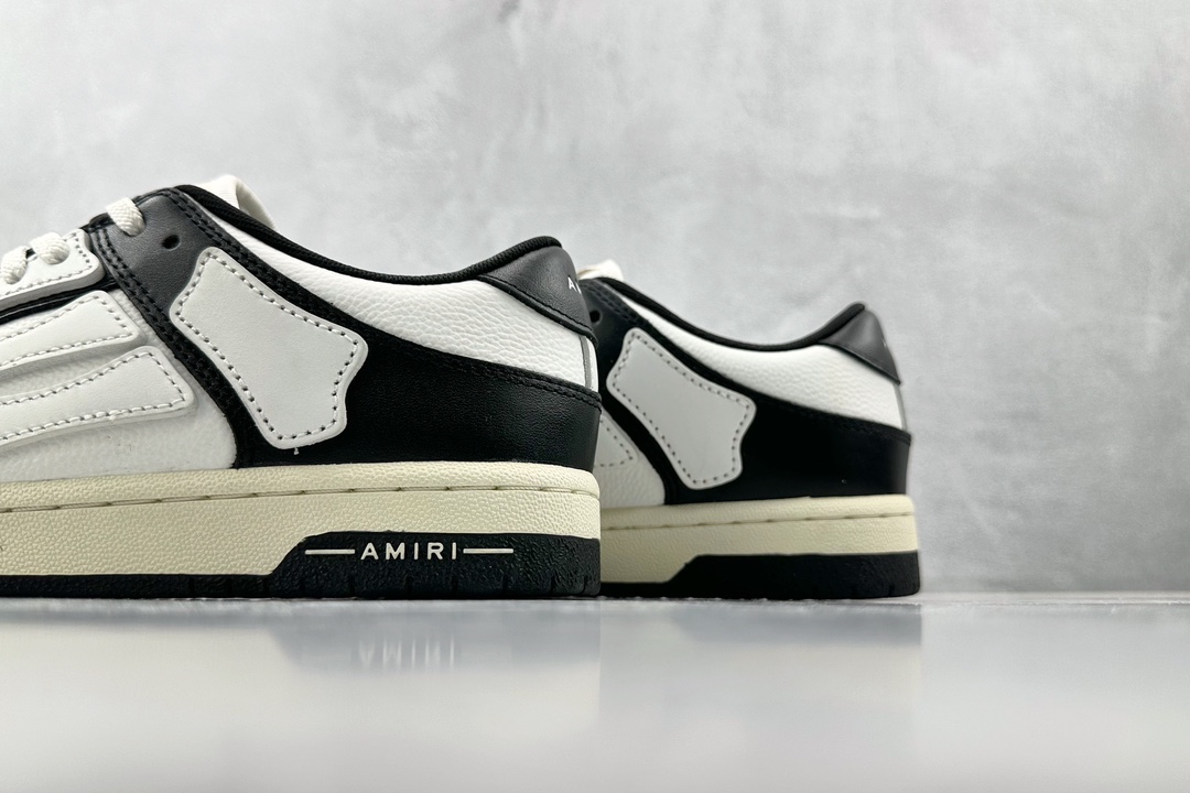 AMIRI Skel-Top Low Black and White Bone Shoes PXMFS002-004