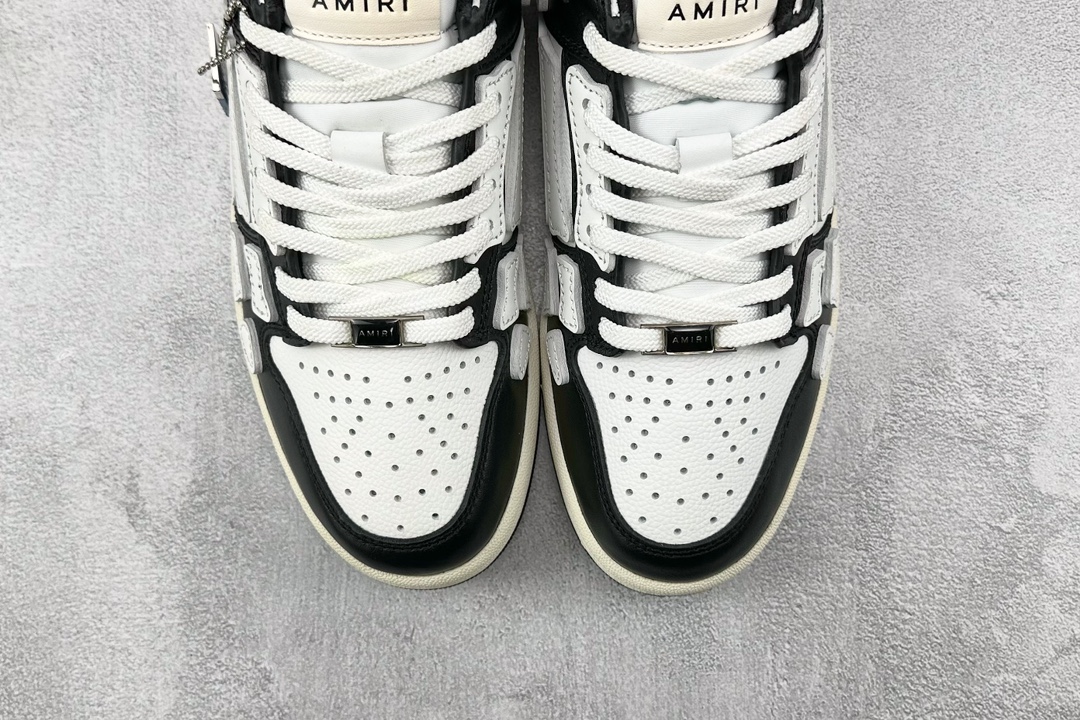 AMIRI Skel-Top Low Black and White Bone Shoes PXMFS002-004