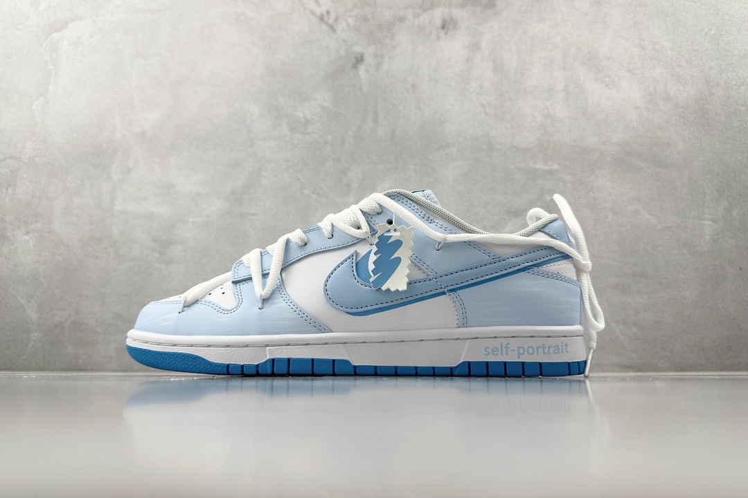 【定制球鞋】 Nike Dunk Low BIGNIU 文艺复兴 自画像 解构 蓝白 DV0831-001