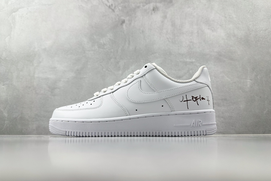 LJ渠道高端零售首选TravisScottNikeAirForce1LowUtopia白色货号CW228