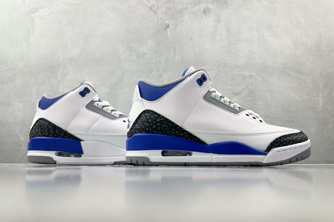 最新外贸批次 Jordan Air Jordan 3 retro ”racer blue” 小闪电 白蓝 CT8532-145