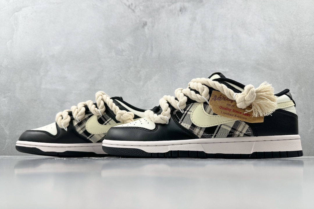  
【定制球鞋】Nike Dunk Low 火心 苏格兰做旧熊猫 米黄黑

货号：DD1391 100
