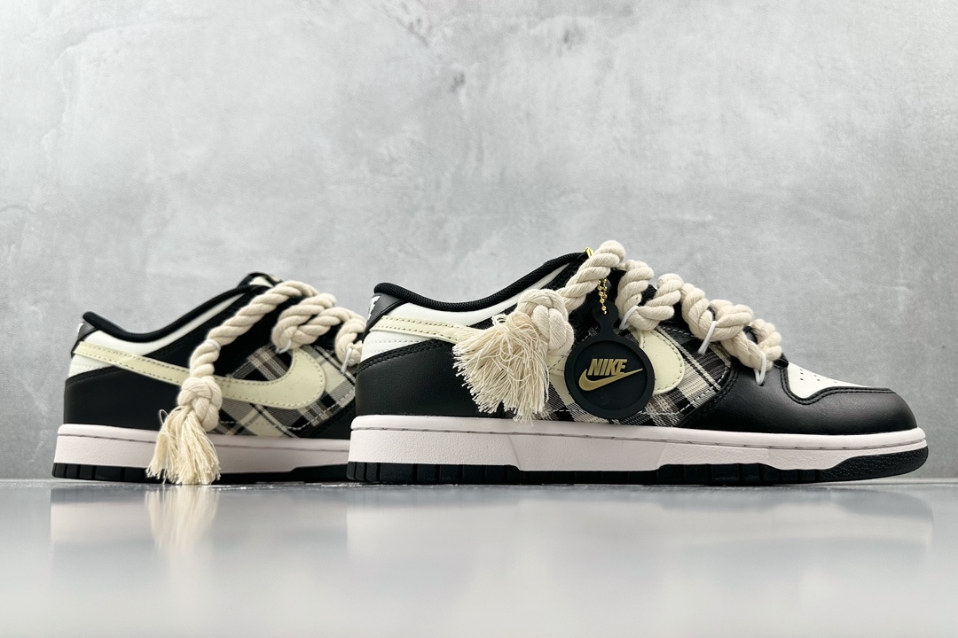  
【定制球鞋】Nike Dunk Low 火心 苏格兰做旧熊猫 米黄黑

货号：DD1391 100
