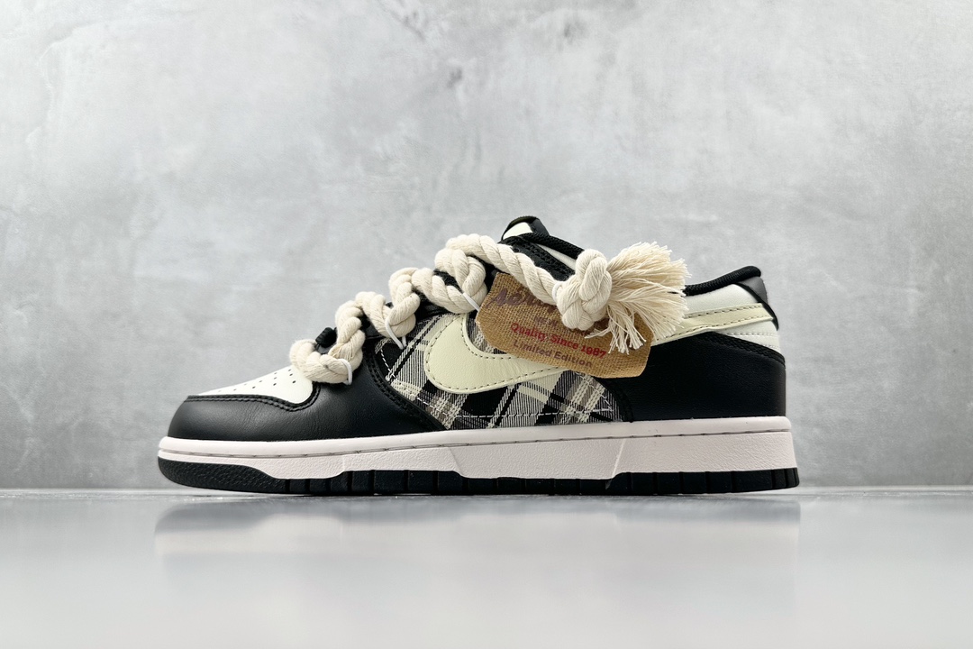  
【定制球鞋】Nike Dunk Low 火心 苏格兰做旧熊猫 米黄黑

货号：DD1391 100
