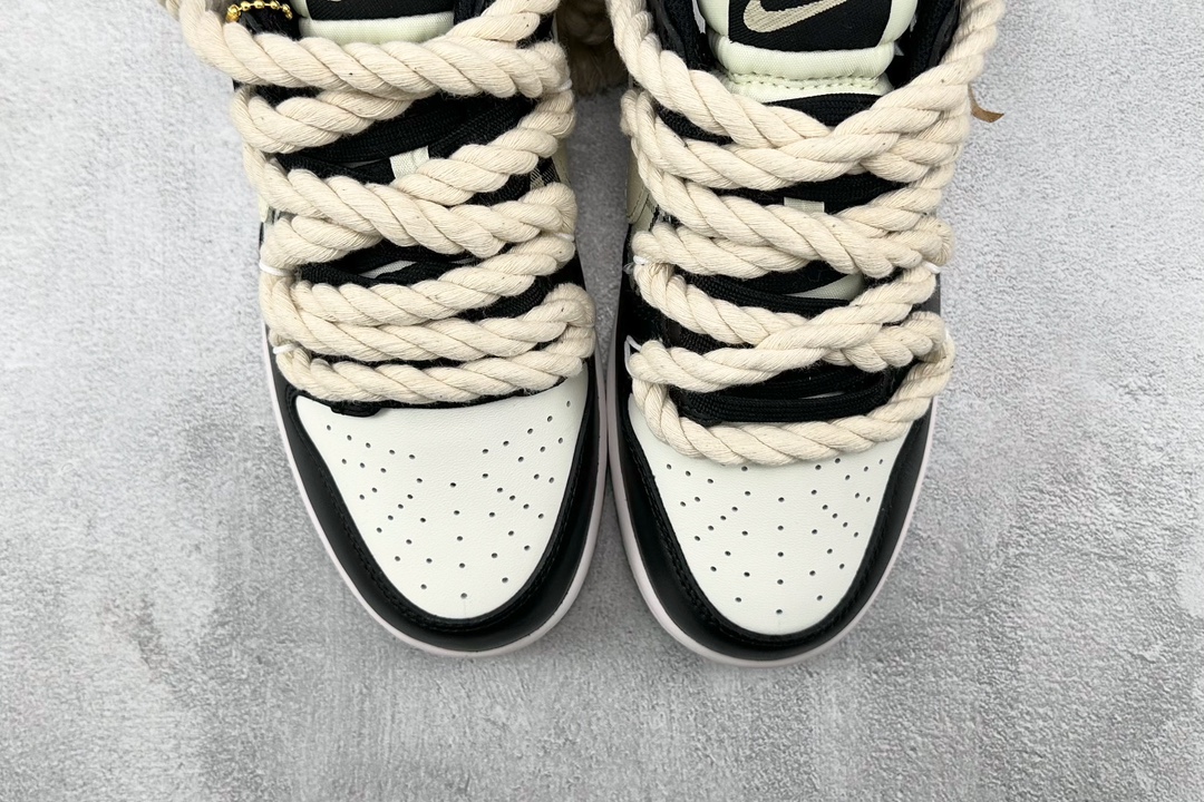  
【定制球鞋】Nike Dunk Low 火心 苏格兰做旧熊猫 米黄黑

货号：DD1391 100
