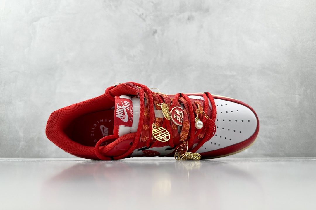 
【定制球鞋】 Nike Air Force 1Low 喜欢你 刺绣 龙凤呈祥婚鞋秀禾 白红

货号：F