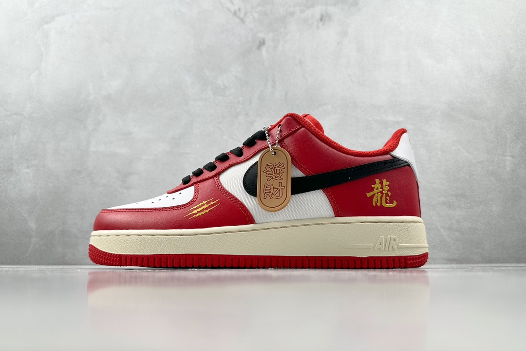 
【定制球鞋】 Nike Air Force 1 Low CNY新年主题龙年限定 金龙 發財 红白

货