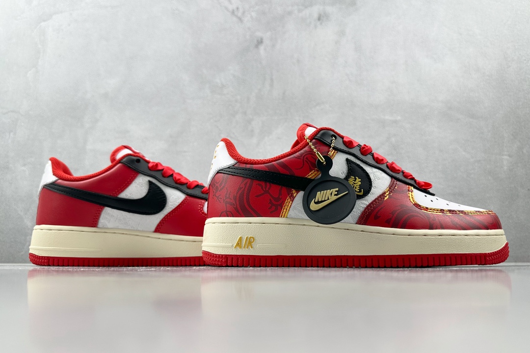 
【定制球鞋】 Nike Air Force 1 Low CNY龙年限定 黑白红

货号：FN7439 