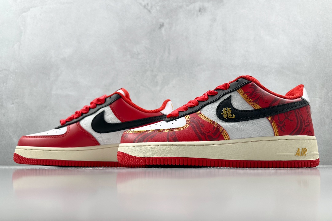 
【定制球鞋】 Nike Air Force 1 Low CNY龙年限定 黑白红

货号：FN7439 