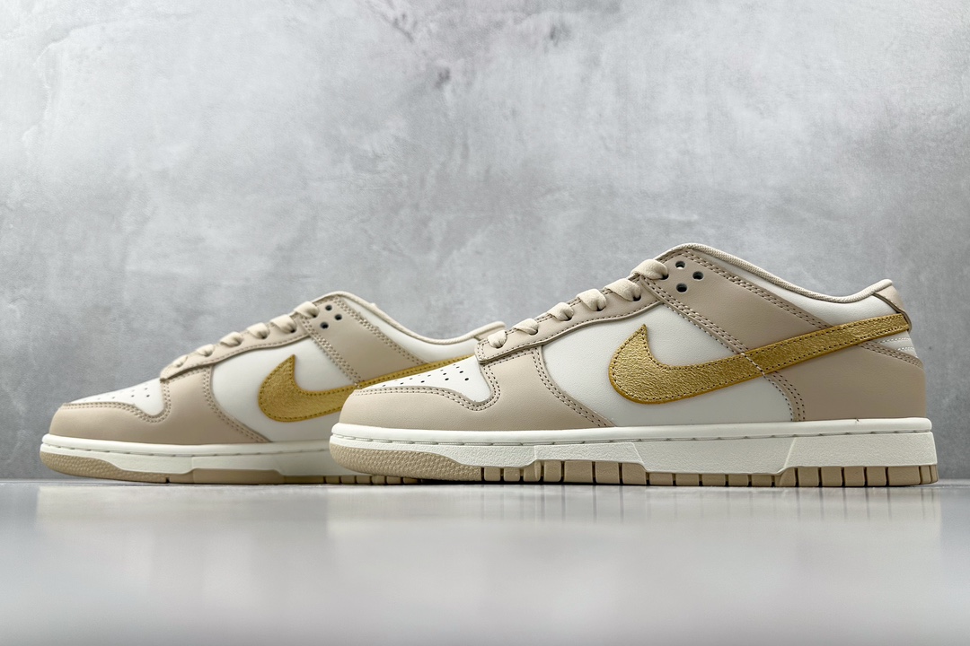 ST 200 全新免修版 Nike Dunk Low '”Gold Swoosh”'奶茶色  DX5930-001