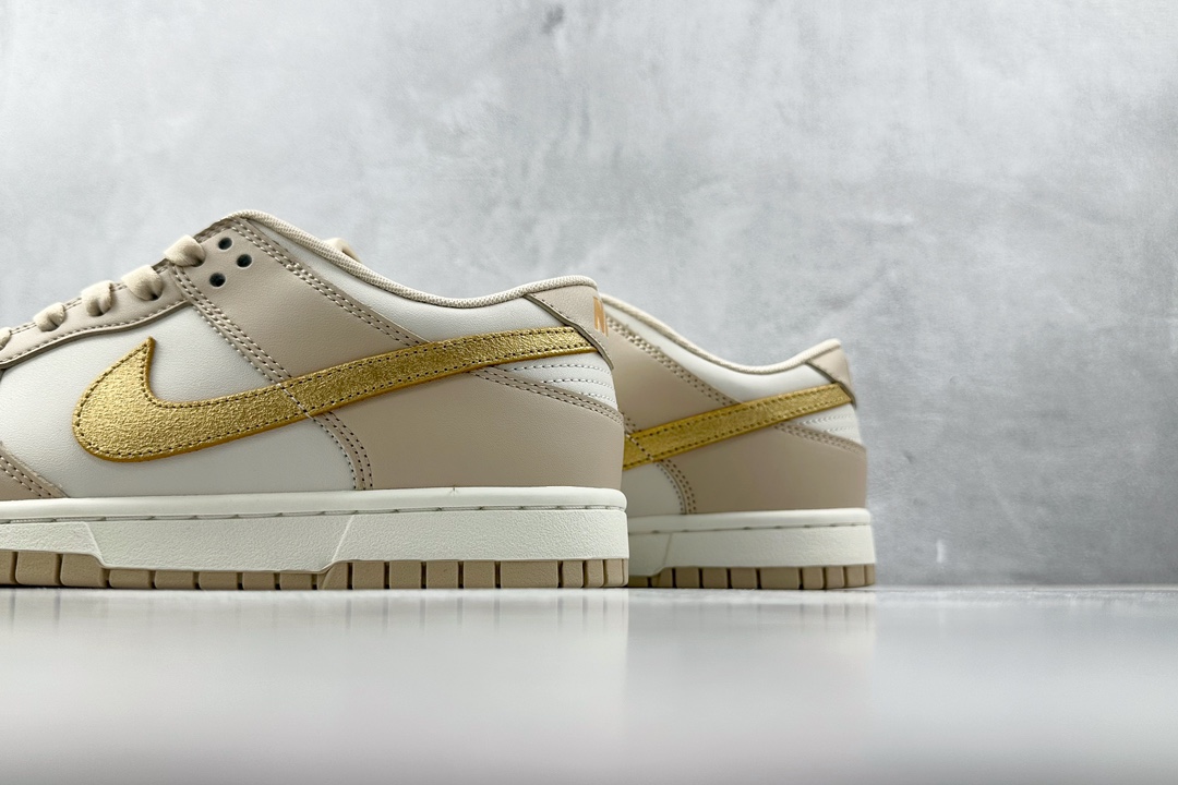 ST 200 全新免修版 Nike Dunk Low '”Gold Swoosh”'奶茶色  DX5930-001