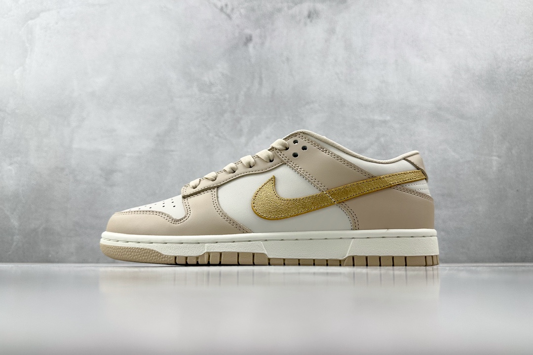 ST 200 全新免修版 Nike Dunk Low '”Gold Swoosh”'奶茶色  DX5930-001