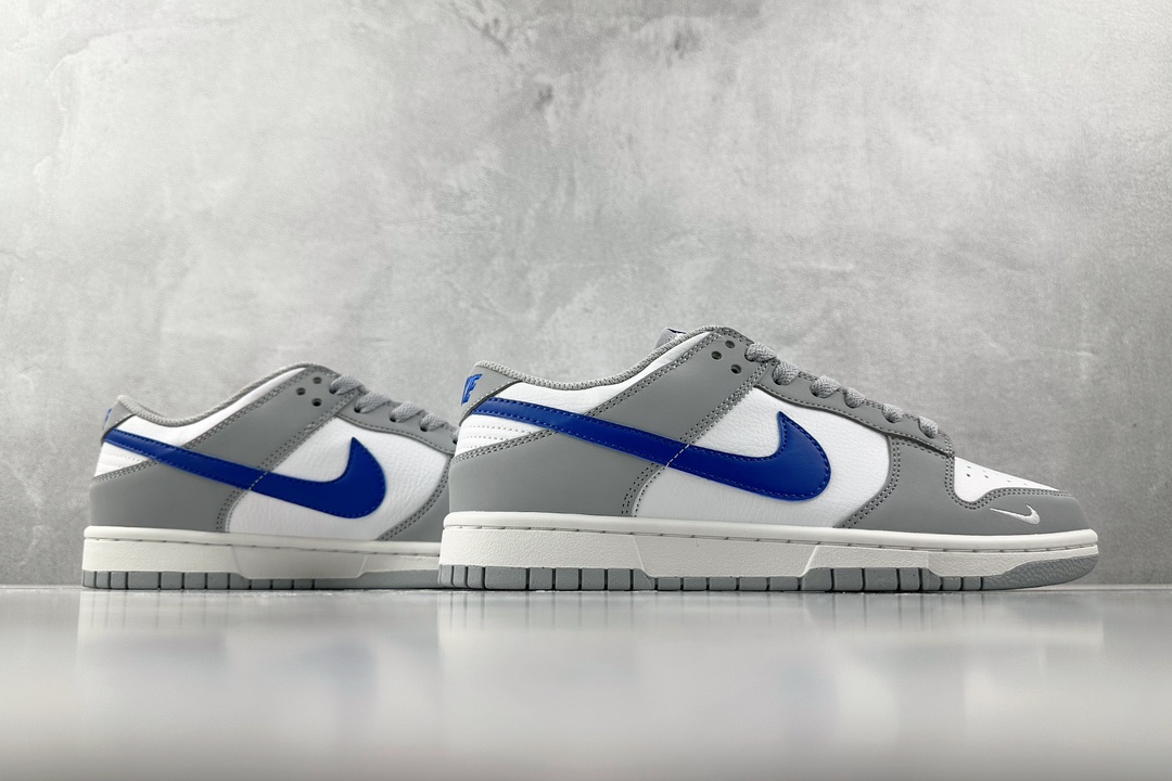 ST 200 全新免修版 Nike Dunk Low ”Grey Royal Blue” GS 白灰蓝 FN3878-001