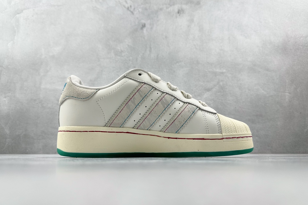 平台订单 220 adidas originals Superstar XLG 白灰绿  ID1140