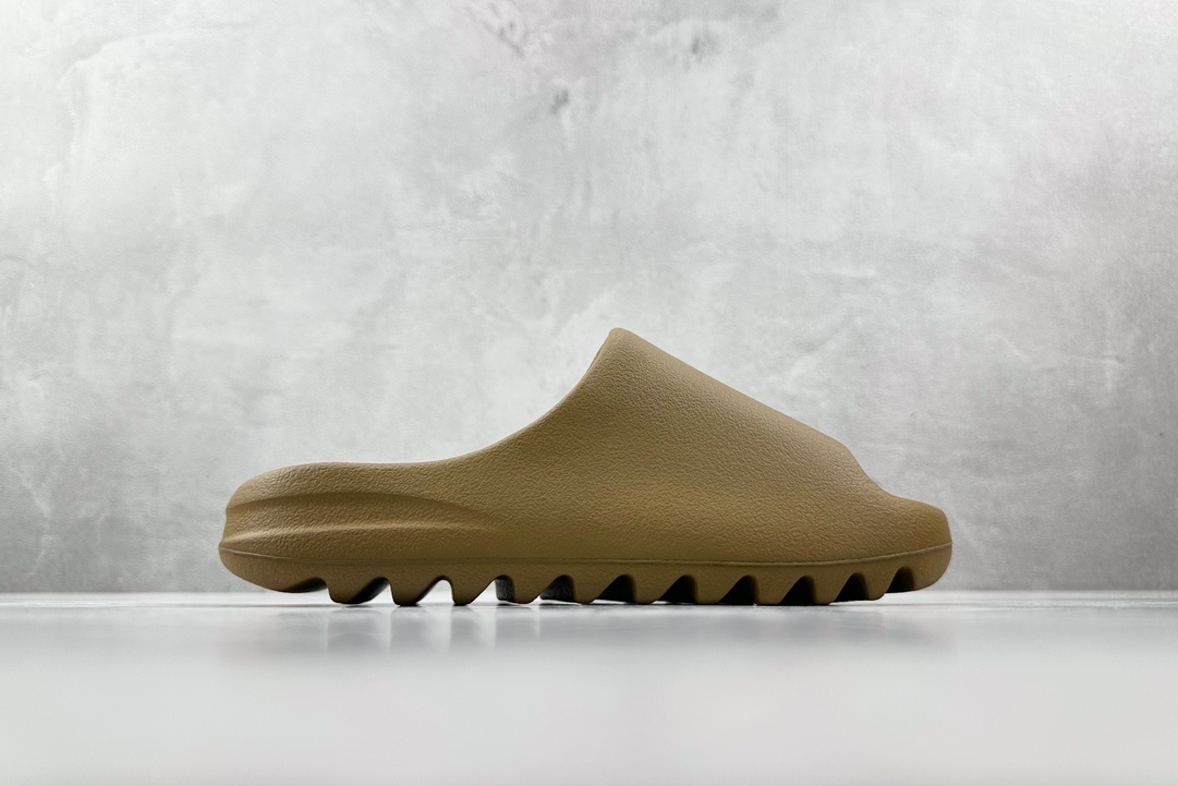 GT版 120  麻面 adidas originals Yeezy Slide ”ochre”'军褐色  GW1931