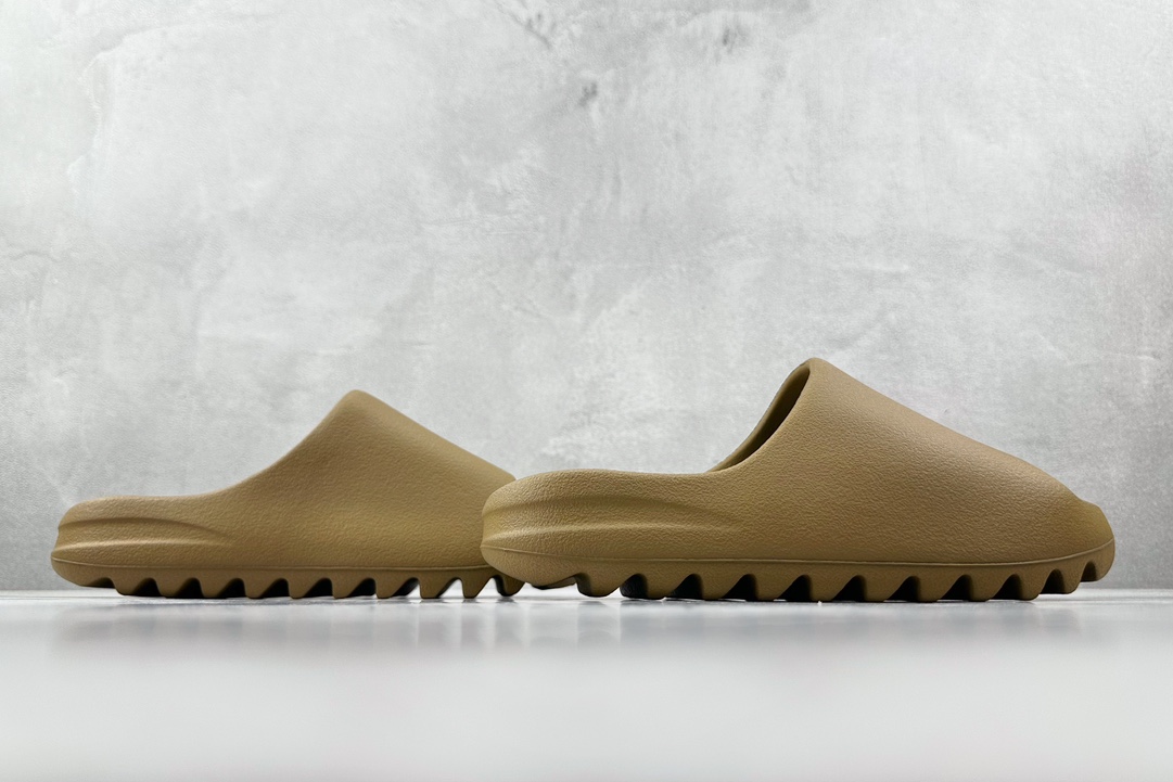 GT版 120  麻面 adidas originals Yeezy Slide ”ochre”'军褐色  GW1931