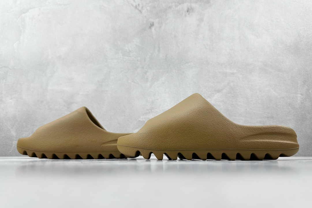 GT版 120  麻面 adidas originals Yeezy Slide ”ochre”'军褐色  GW1931