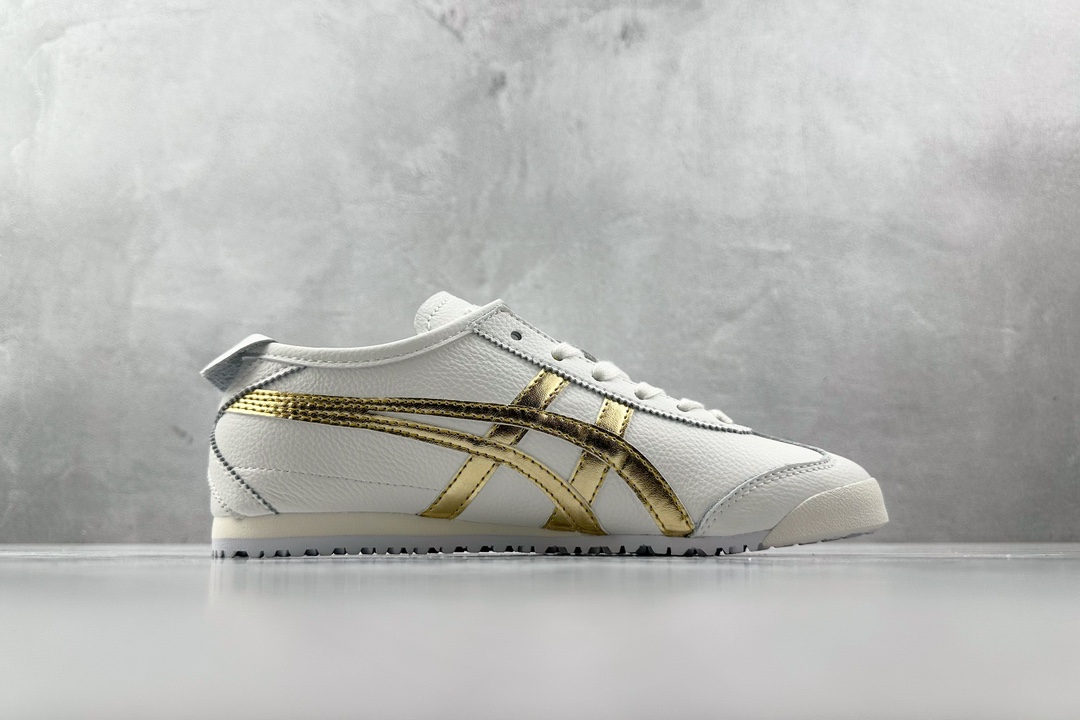 SC版 140 渠道特供 二层跑量 Onitsuka Tiger鬼塚虎 MEXICO 66  冷白亮金 11183A499-101