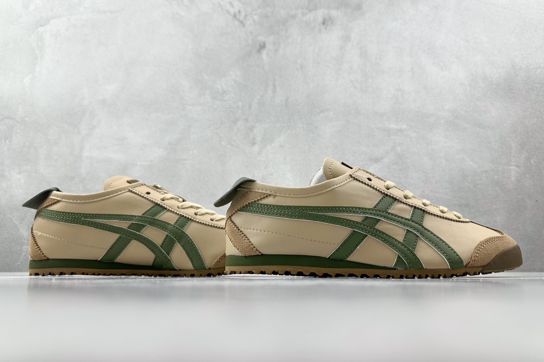 SC版 140 渠道特供 二层跑量 Onitsuka Tiger鬼冢虎 MEXICO 66 棕绿 DL408-1785